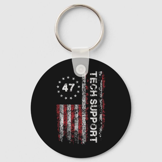 Porte-clés Support Technique Drapeau États-Unis Maison Blanch (Recto)