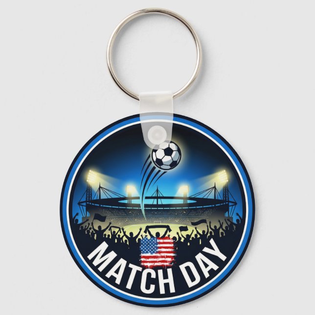 Porte-clés Supporteur de football du jour du match avec drape (Recto)