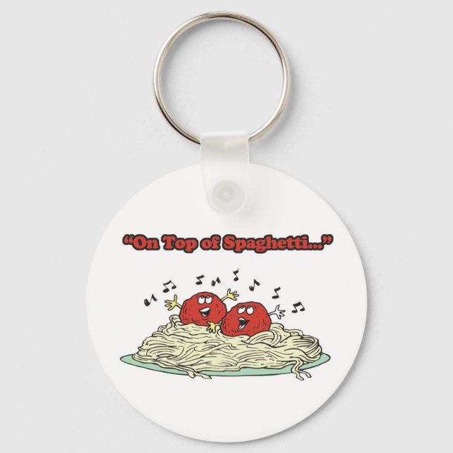 Porte-clés sur des spaghettis chantant des boulettes de viand (Recto)
