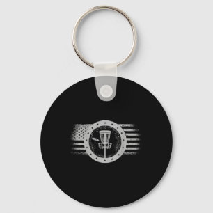 Porte-clés Sur le dos drapeau grunge de sport de disque de go
