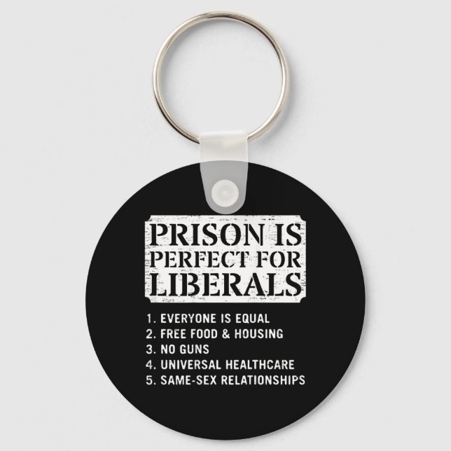 Porte-clés Sur le dos Prison est parfait pour les libéraux An (Recto)