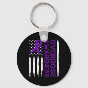 Porte-clés Surdose Pruple Ribbon Opioïde Surdose Sensibilisat