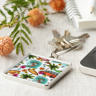 Porte-clés surf cool motif de plage