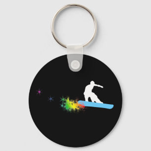 Porte-clés surf des neiges. arc-en-ciel