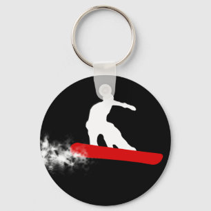 Porte-clés surf des neiges. rouge