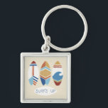 Porte-clés SURF ! Surf<br><div class="desc">SURF ! Je d'ici juin Erica Vess. Dispose de trois planches de surf avec des designs différents et amusants et "Surf Up" phrase au bas de l'image.</div>