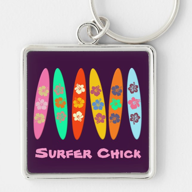 Porte-clés Surfboards Fleurs Girlie (Devant)