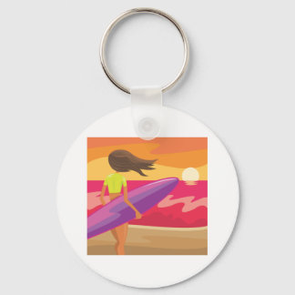 Porte-clés Surfer du coucher de soleil