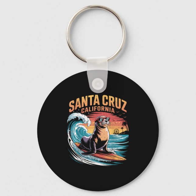 Porte-clés Surfer Surf les années 70 80s Père Noël Cruz Calif (Recto)