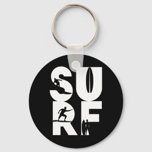 Porte-clés Surfeur avec planches de surf dans le cavalier de