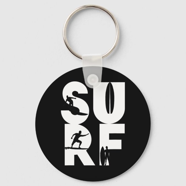 Porte-clés Surfeur avec planches de surf dans le cavalier de  (Recto)