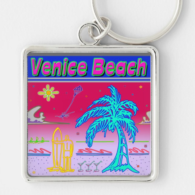Porte-clés surfeur "Venice Beach" (Devant)