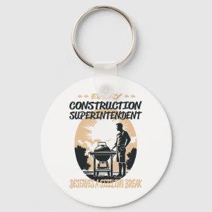 Porte-clés Surintendant De La Construction Funny Bbq Chef Ou