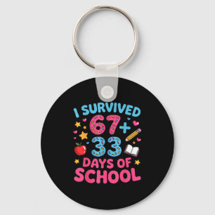 Porte-clés Survécu 67 + 33 jour d'école drôle 6 7 enseignant