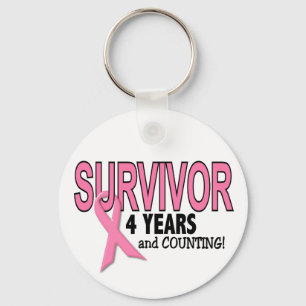 Porte-clés SURVIVANT de CANCER DU SEIN 4 ans et comptes