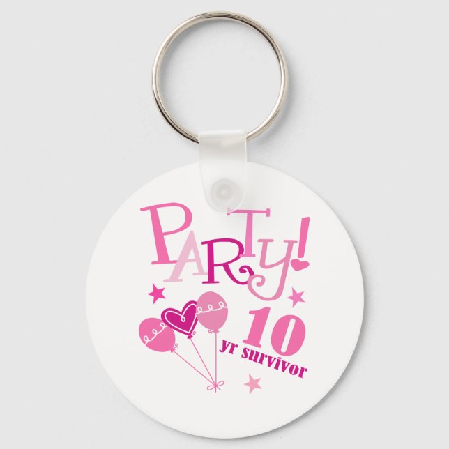 Porte-clés Survivant du cancer du sein 10 ans (Recto)