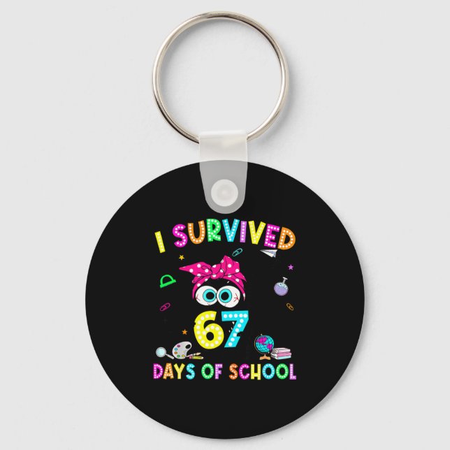 Porte-clés Survived 67 Days Of School Six Seven Meme Teachers (Recto)
