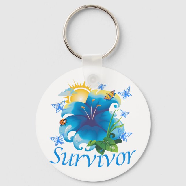 Porte-clés Survivor flower blue (Recto)