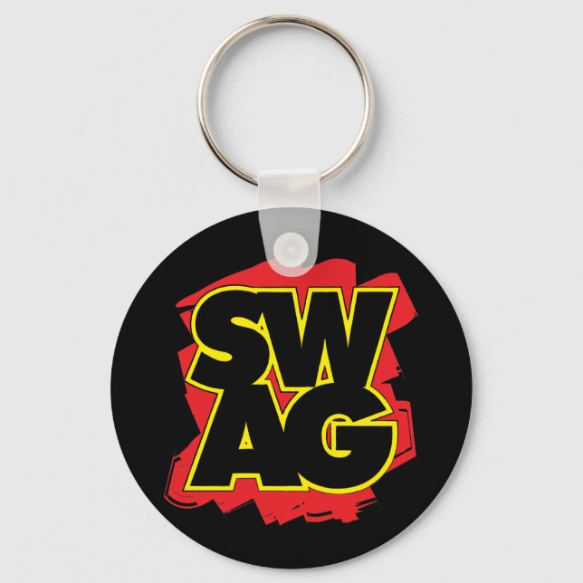 Porte-clés SWAG - Noir et Rouge (Recto)