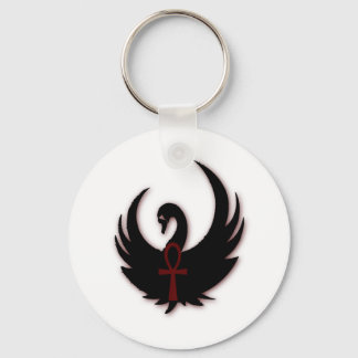 Porte-clés Swan noir avec Ankh