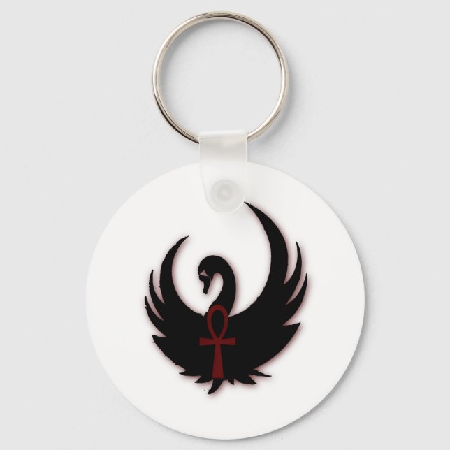 Porte-clés Swan noir avec Ankh (Recto)