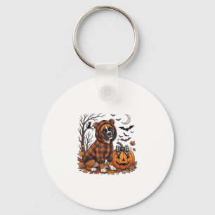 Porte-clés Sweatshirt à carreaux pour chien Boxer Halloween C