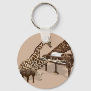 Porte-clés Sweet Giraffe Aime Jouer Piano