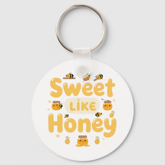 Porte-clés "Sweet Like Honey" Kawaii Pun (Recto)