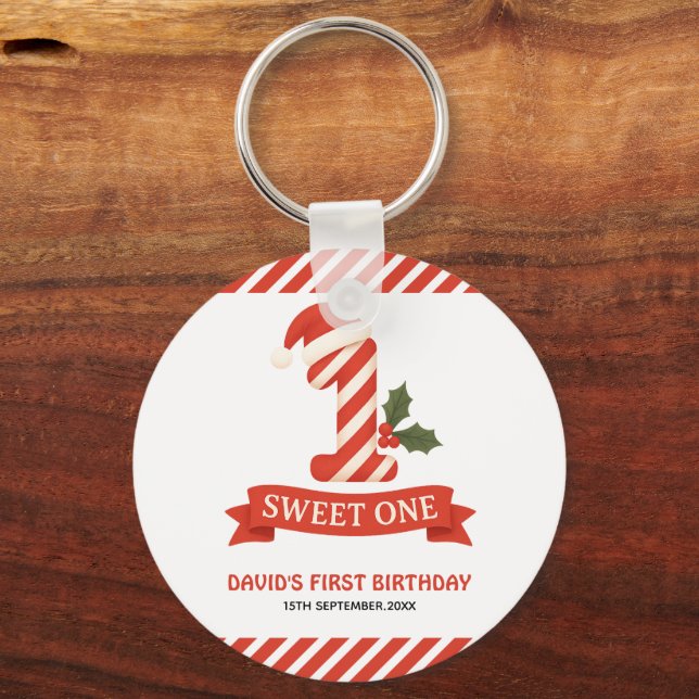 Porte-clés Sweet One Christmas Premier anniversaire (Recto)