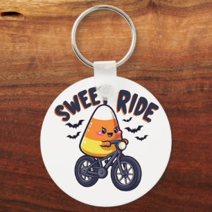 Porte-clés Sweet Ride Funny Candy Corn Biking Halloween