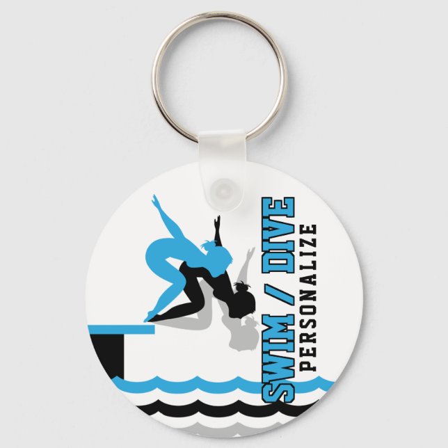 Porte-clés Swim Dive Team - Baby Blueand Black (Recto)