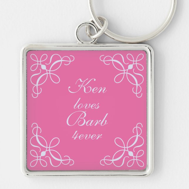Porte-clés Swirls en rose bonbon (Devant)