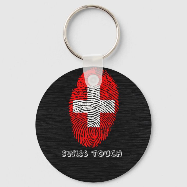 Porte-clés Swiss touch fingerprint flag (Recto)