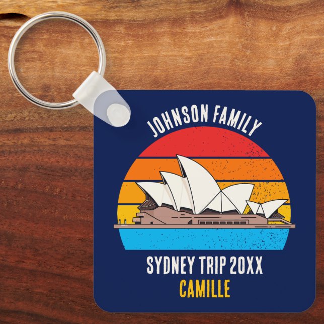 Porte-clés Sydney Opera House Australie Voyage Custom Blue (Recto)