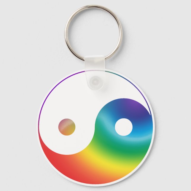 Porte-clés Symbole arc-en-ciel Yin Yang (Recto)