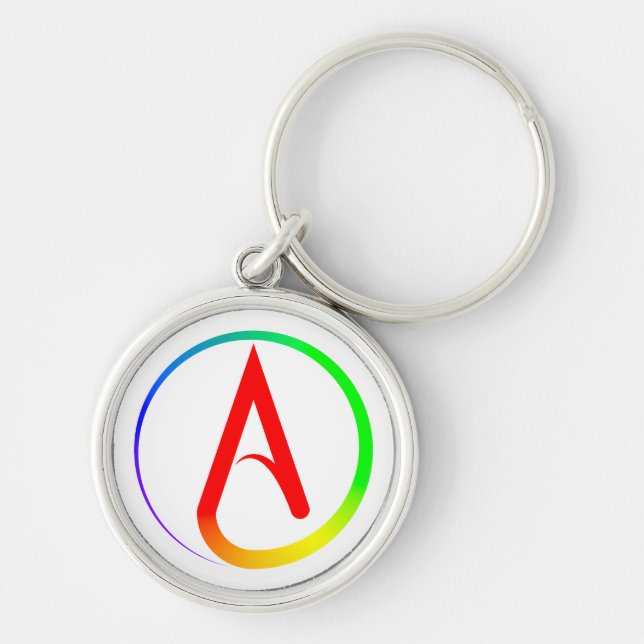 Porte-clés Symbole athée arc-en-ciel (Devant)