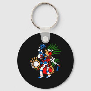 Porte-clés Symbole aztèque Dieu de la guerre et Sun Huitzilop