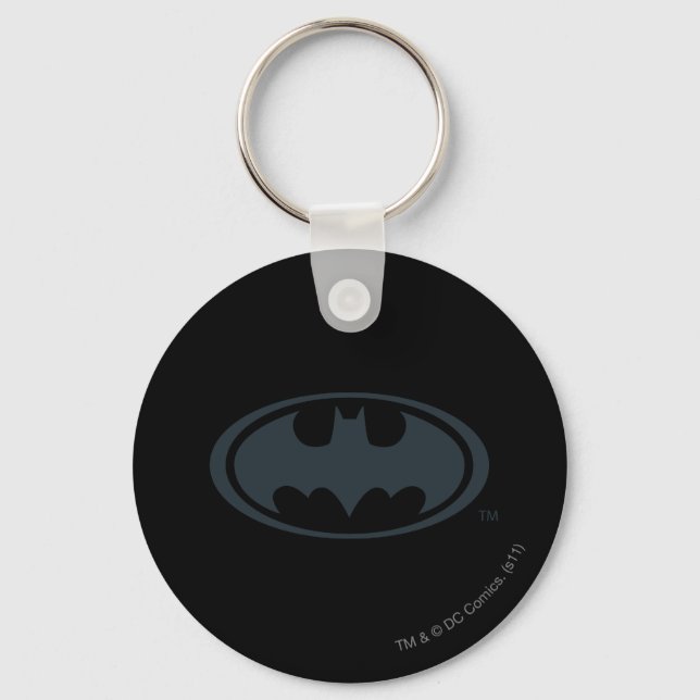 Porte-clés Symbole Batman | Logo noir et blanc (Recto)