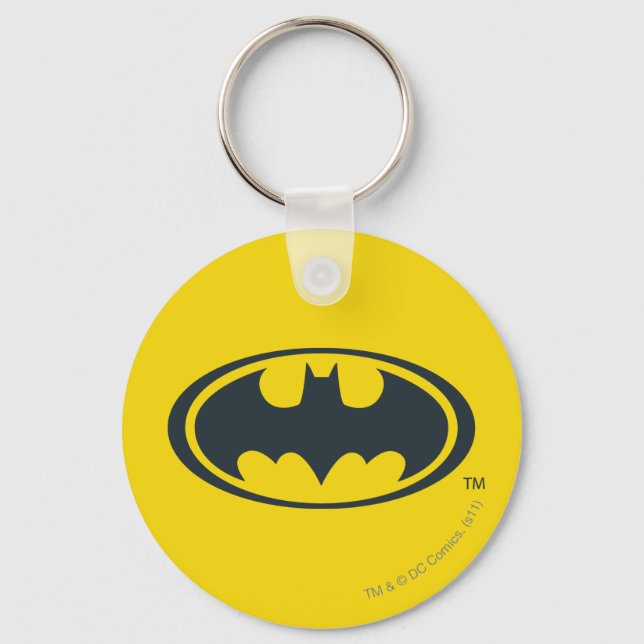 Porte-clés Symbole Batman | Logo noir et blanc (Recto)