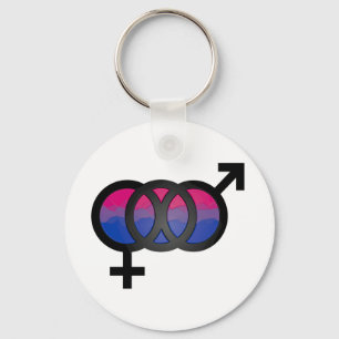 Porte-clés Symbole bisexuel 3D