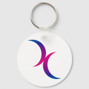 Porte-clés Symbole bisexuel de fierté de double croissant de