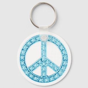 Porte-clés Symbole bleu vert pour la paix