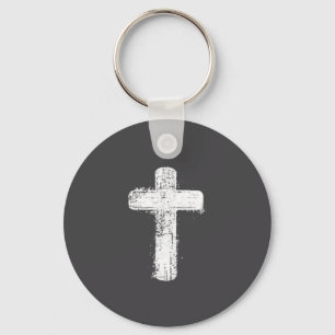 Porte-clés Symbole chrétien minimaliste de croix simple de fo