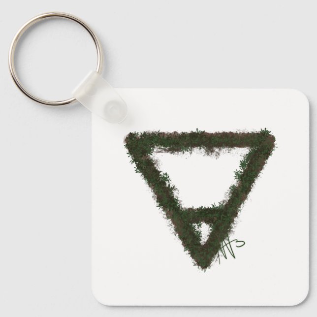 Porte-clés Symbole d'alchimie des éléments de la Terre rocheu (Recto)