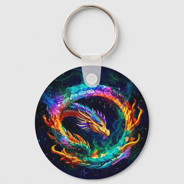 Porte-clés Symbole d'art du dragon Ouroboros (Recto)