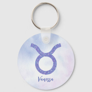 Porte-clés SYMBOLE D'Astrologie Taurus Cute Personalisé Viole
