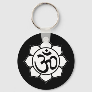 Porte-clés Symbole d'Aum de fleur de Lotus