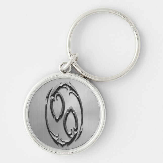 Porte-clés Symbole de Cancer d'acier inoxydable (Devant)
