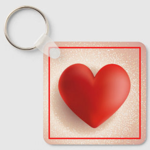 Porte-clés Symbole de cœur 3D de la Saint-Valentin-88888
