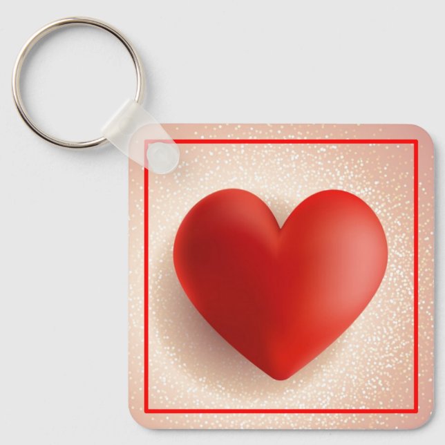 Porte-clés Symbole de cœur 3D de la Saint-Valentin-88888 (Recto)